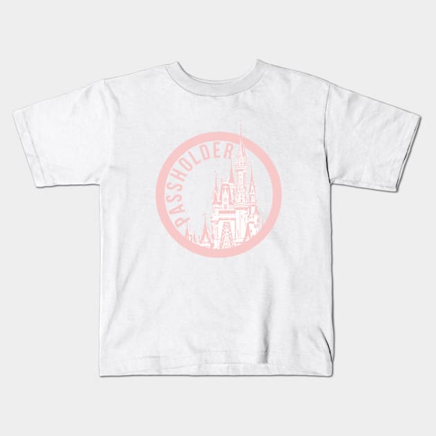 Passholder Magic Castle Millennial Pink Kids T-Shirt by FandomTrading